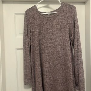 Lavender Heathered Long Sleeve Dress